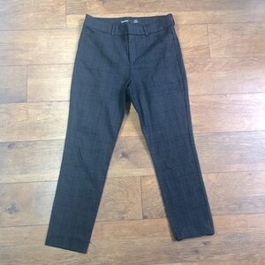 Gray madras plaid High waisted pixie skinny ankle stretch pants size 8